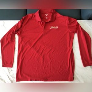 Budweiser long sleeve polo shirt lightweight jersey embroidered golf